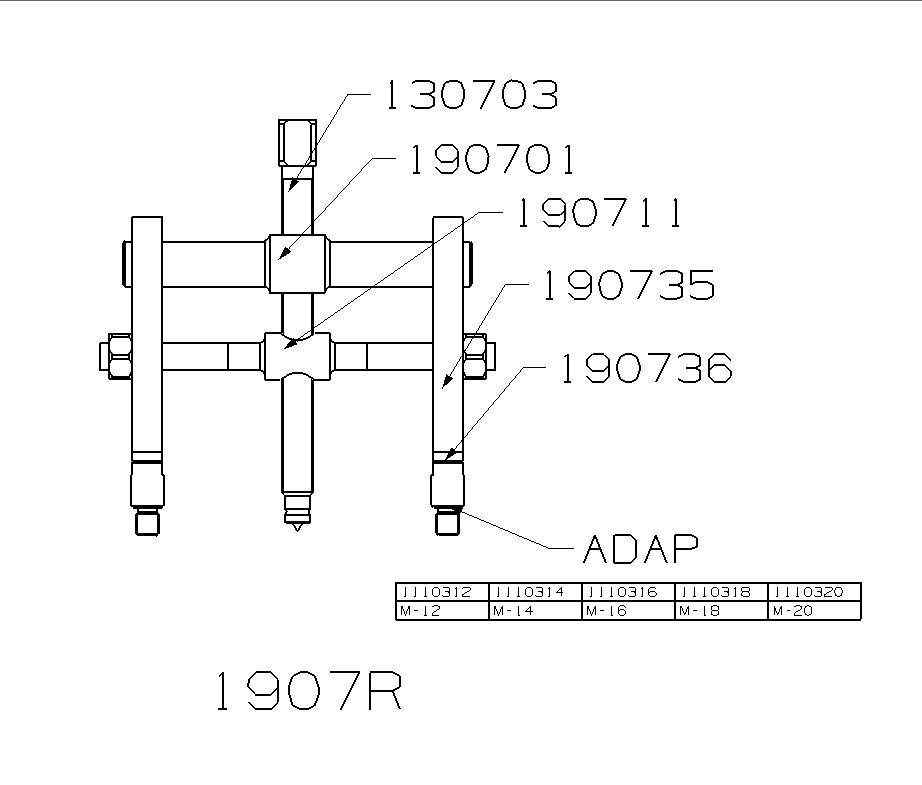 EXTRACTOR FORZA SERIE 1900R PARA ROSCAS